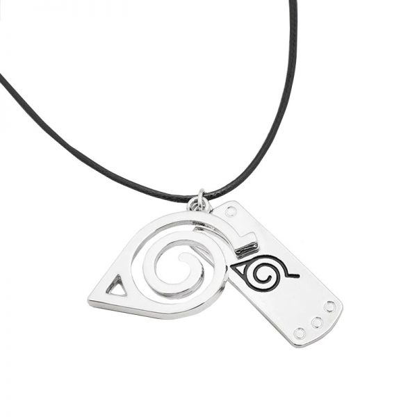 Anime Series Silver Konoha Guardian Forehead Sweater Chain Necklace Accessories Jewelry 1