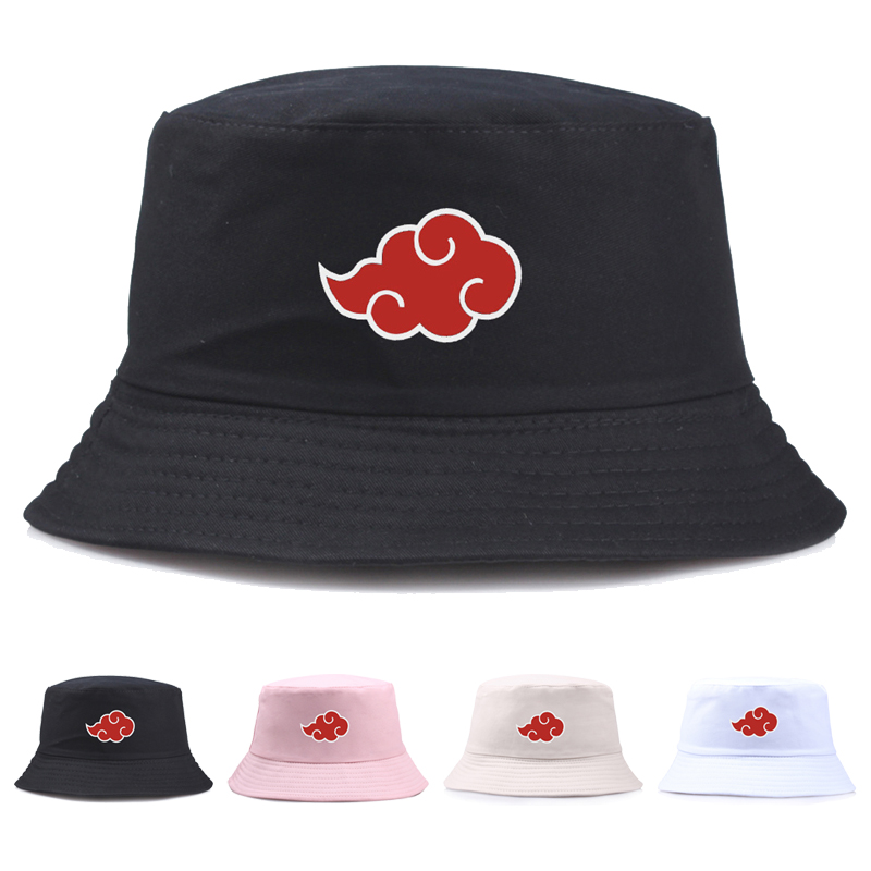 Fashion Japan Anime Design Printed Bucket Hat Fans Cosplay Kakashi Sasuke Itachi Harajuku Punk Hats Red Clouds Fishing Cap YD062 3