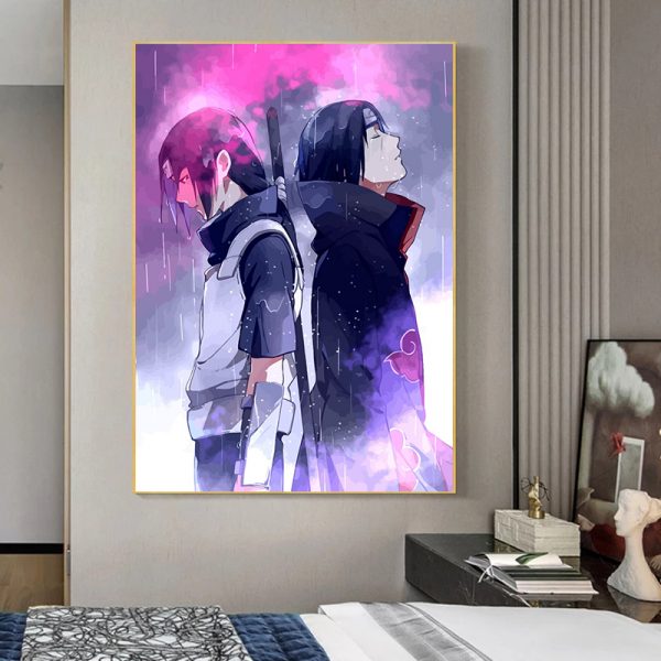Japanese Anime Itachi and Sasuke Aesthetic Poster Canvas Wall Art Painting Decor Pictures Living Room Home Decoration Prints 2